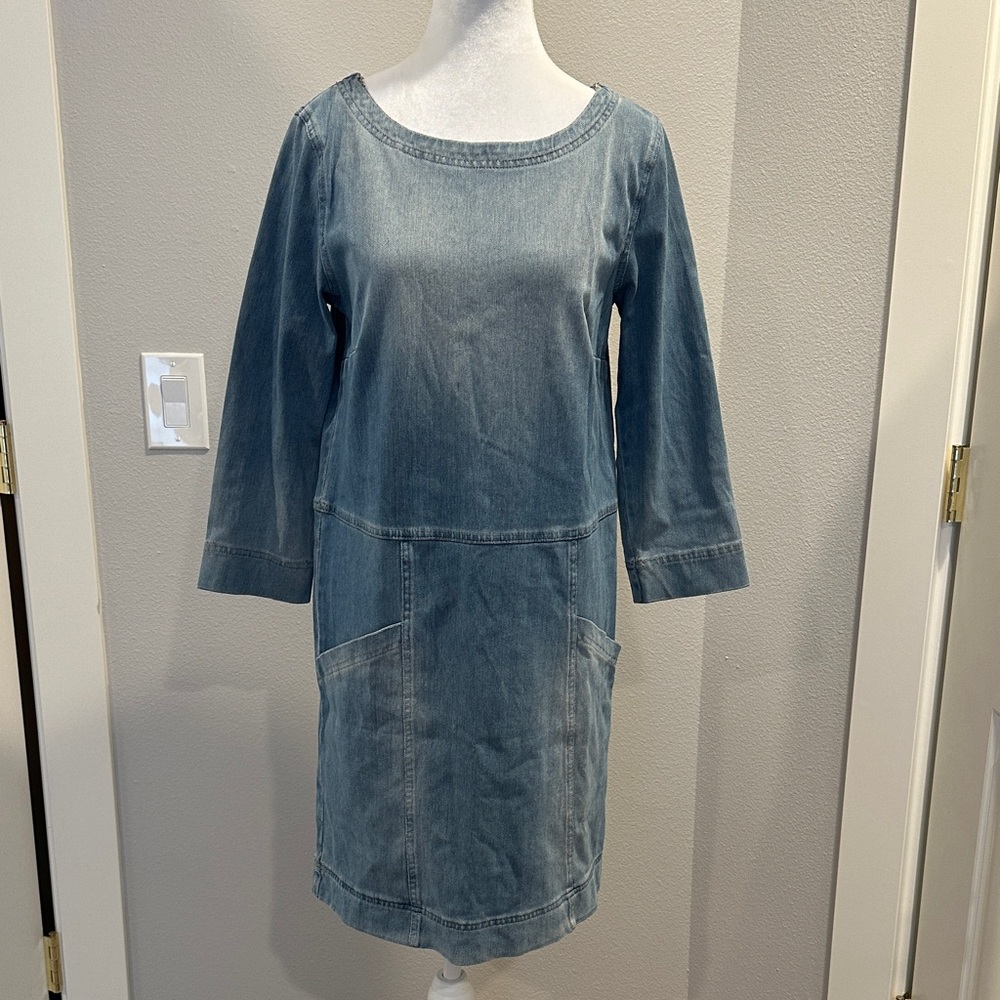 AG Adriano Goldschmied Light Blue Long Sleeve Dress